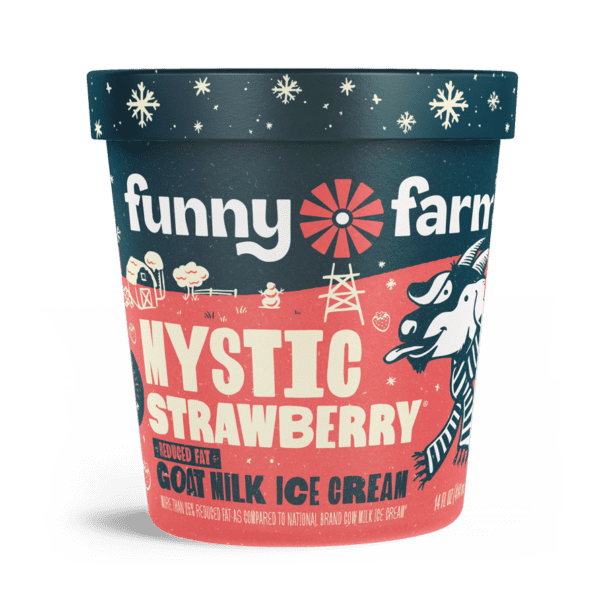 Funny Farm Goat Milk Ice Cream, Mystic Strawberry (Pint)