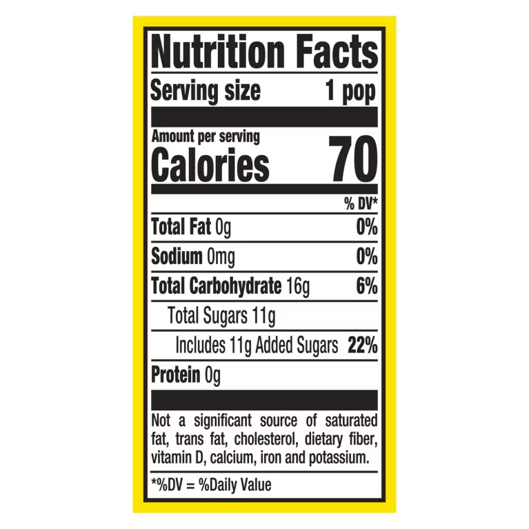 Popsicle, Jolly Rancher Popsicles, 2.71 Oz. (24 Count) nutrition