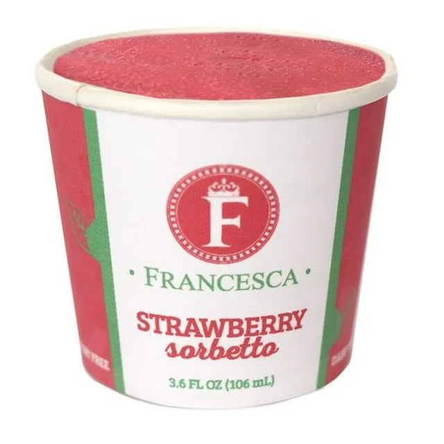 G.S Gelato, Francesca Strawberry Sorbetto Mini Cups, 3.6oz (48 Count) open
