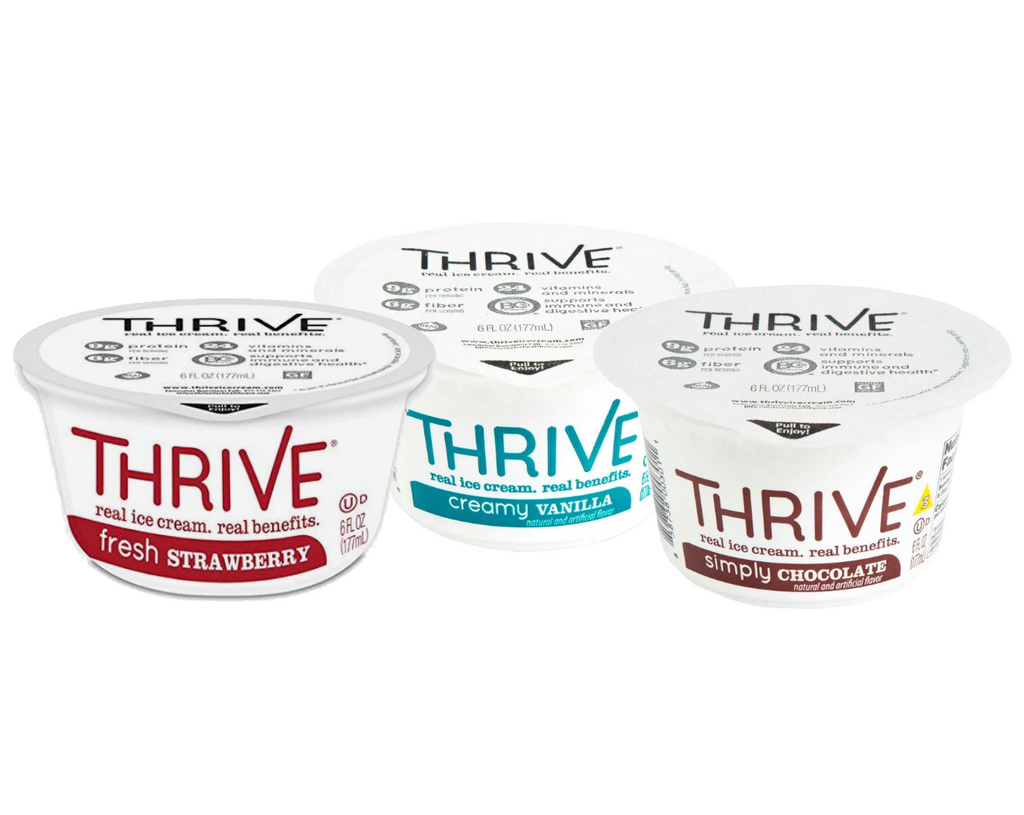 Thrive Ice Cream - Chocolate, Strawberry & Vanilla Variety Pack - 6 oz Cup (case of 24)