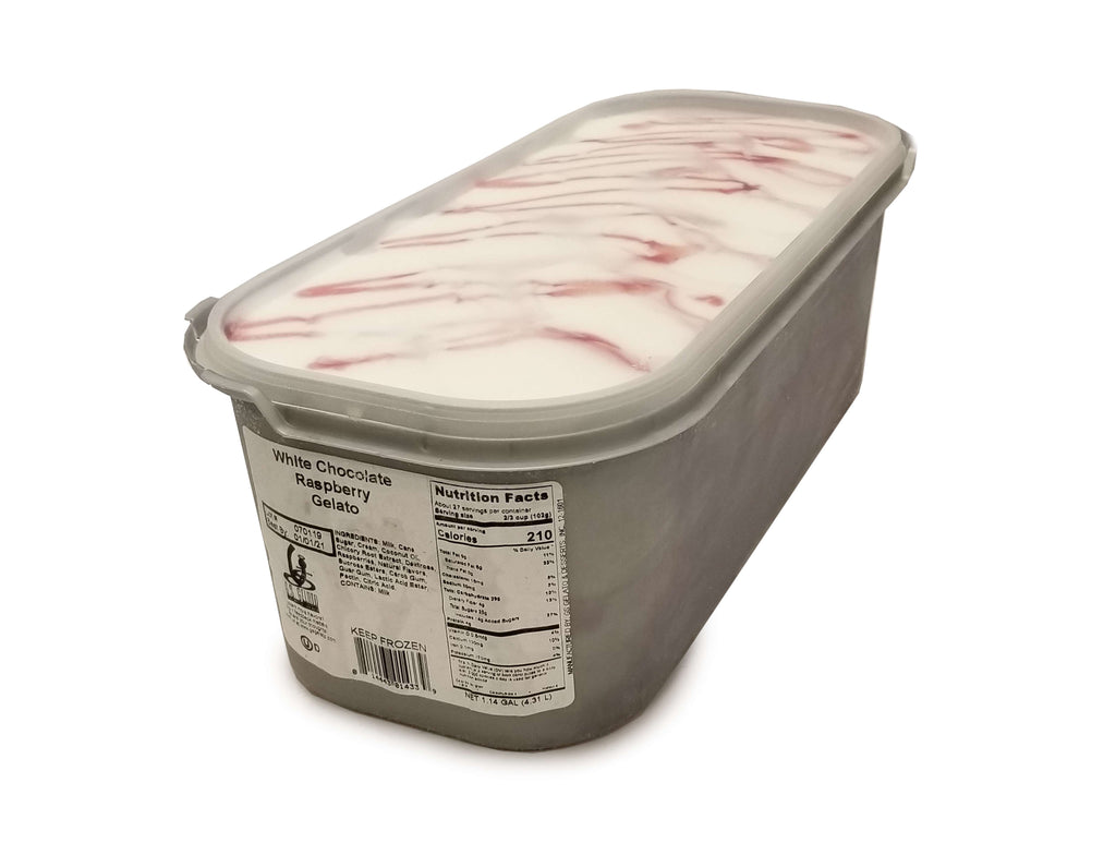 G.S Gelato, White Chocolate Raspberry Gelato, 5 L. (1 Count) tub