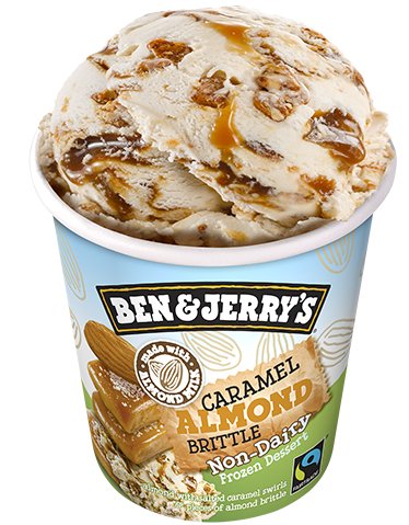 Ben & Jerry's NON-DAIRY Caramel Almond Brittle Ice Cream, Pint (1 Count) open
