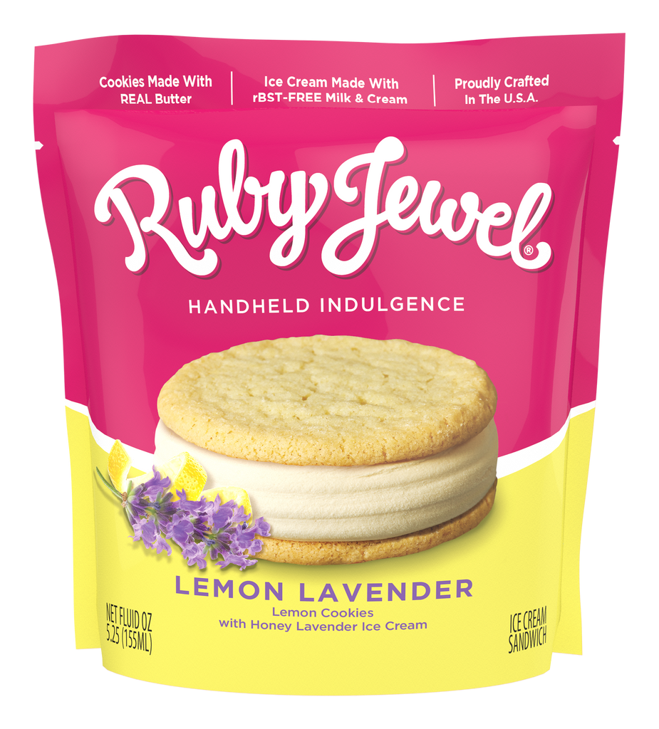 Ruby Jewel - Lemon Lavender Ice Cream Sandwich 5.25 oz (10 count)