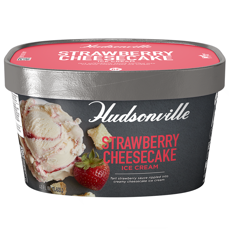 Husdonville Ice Cream, Strawberry Cheesecake (48oz Carton)