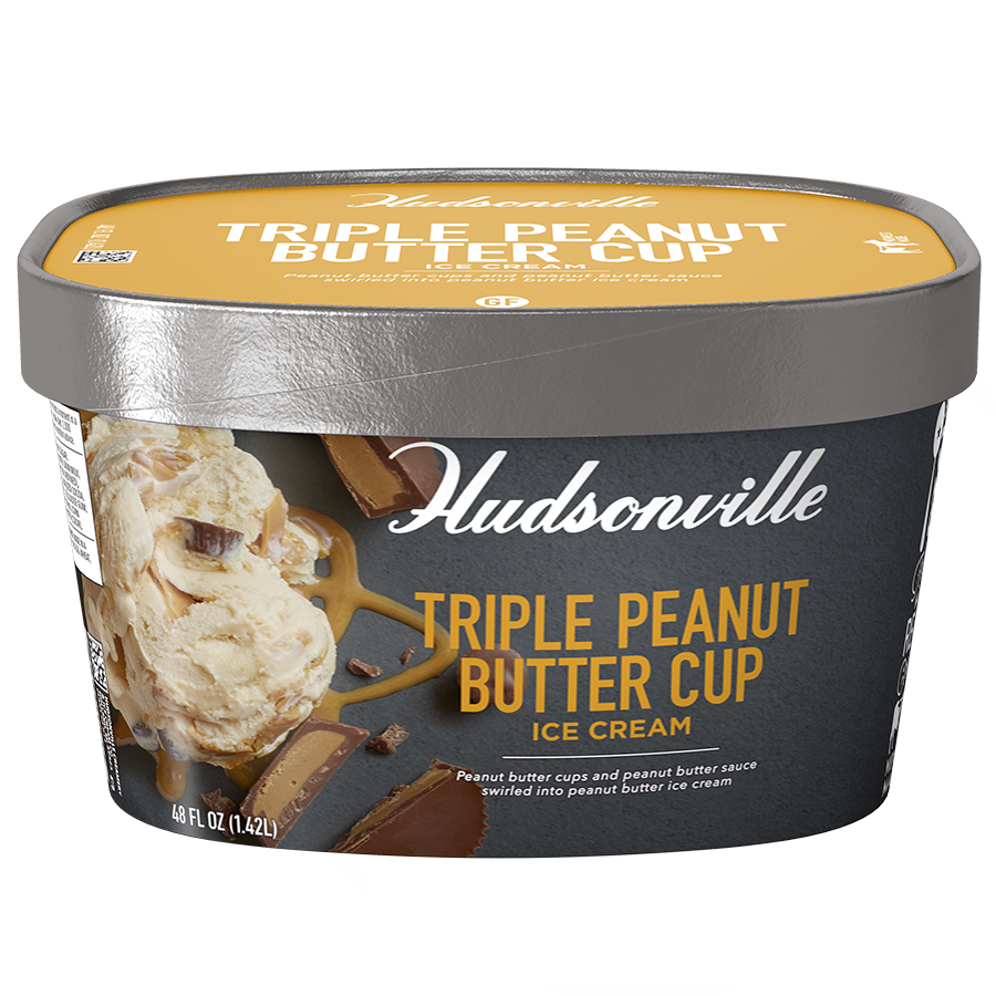 Husdonville Ice Cream, Triple Peanut Butter Cup (48oz Carton)