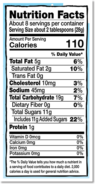 Ben & Jerry's, Chocolate Chip Cookie Dough Chunks, 8 oz. (1 count) nutrition panel