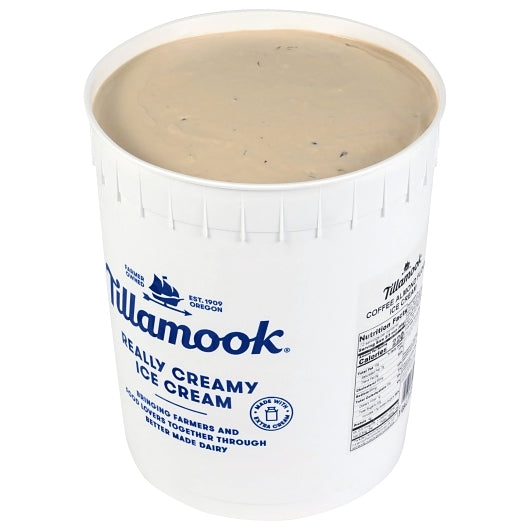 Tillamook, Coffee Almond Fudge Ice Cream - 3 Gallons open