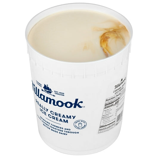 Tillamook, Caramel Swirl Ice Cream - 3 Gallons open