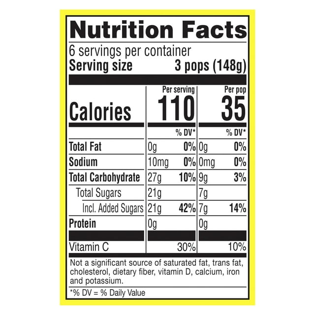 Popsicle, Jolly Rancher Popsicles, 18 Pack (1 Count) nutrition