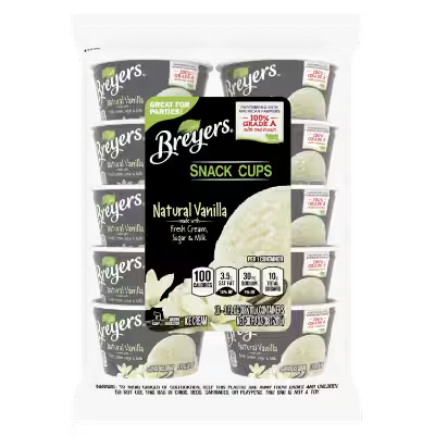 Breyer's, Natural Vanilla Ice Cream Cups, 6 Pack of 3 oz. Cups (1 Count)