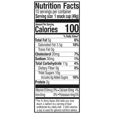 Breyer's, Natural Vanilla Ice Cream Cups, 6 Pack of 3 oz. Cups (1 Count) nutrition