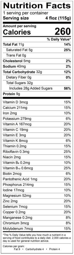 Thrive Gelato - Orange & Cream - 4 oz Cup (case of 36) nutrition
