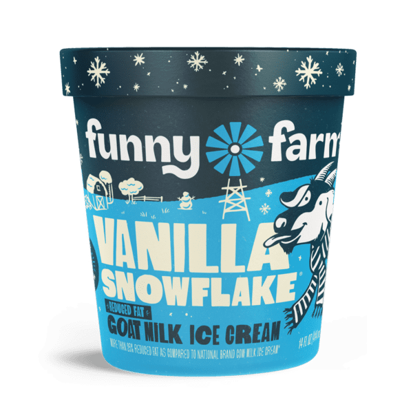 Funny Farm Goat Milk Ice Cream, Vanilla Snowflake (Pint)