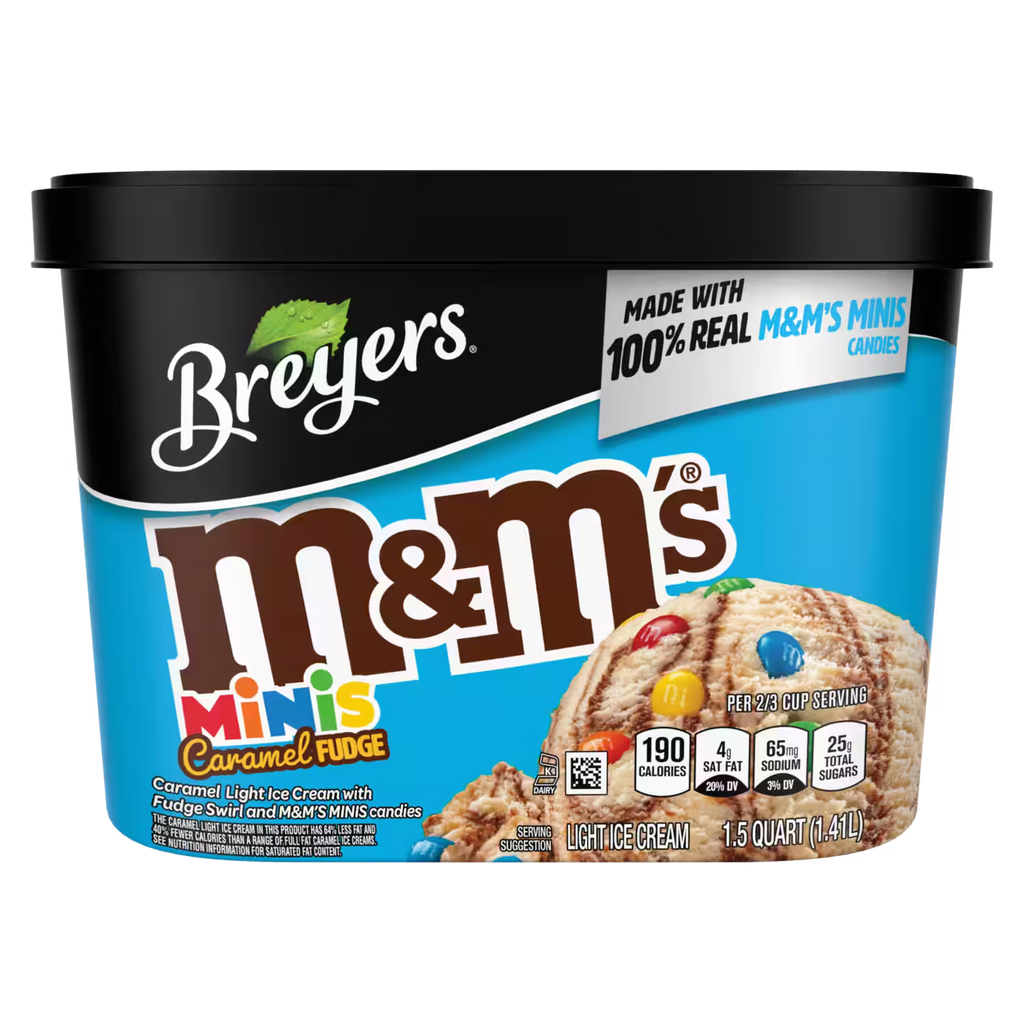 Breyer's, Mini M&M's and Caramel Fudge Ice Cream, 48 oz. Tub (1 Count)