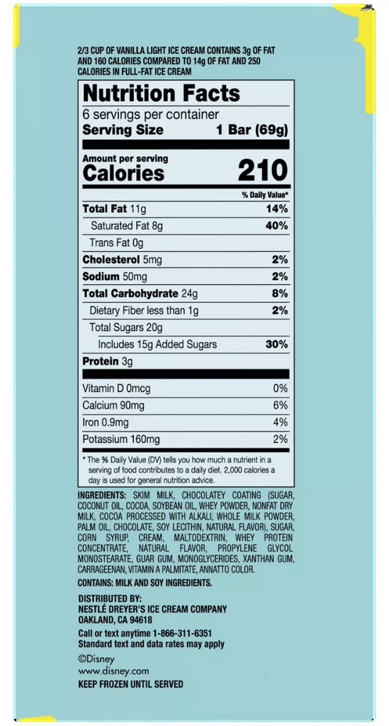 Micky Mouse Bars (24 Count Case) nutrition