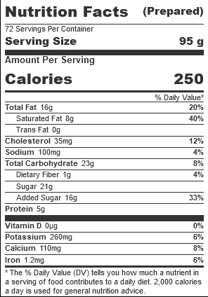 Tillamook, Caramel Swirl Ice Cream - 3 Gallons nutrition