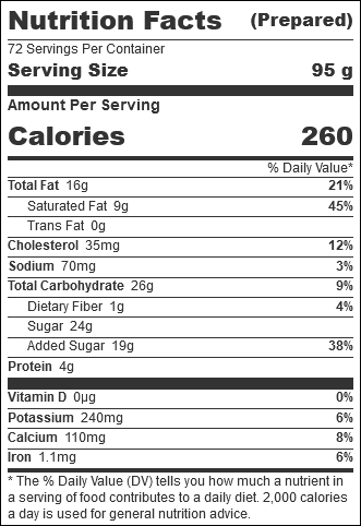 Tillamook, Mudslide Ice Cream - 3 Gallons nutrition