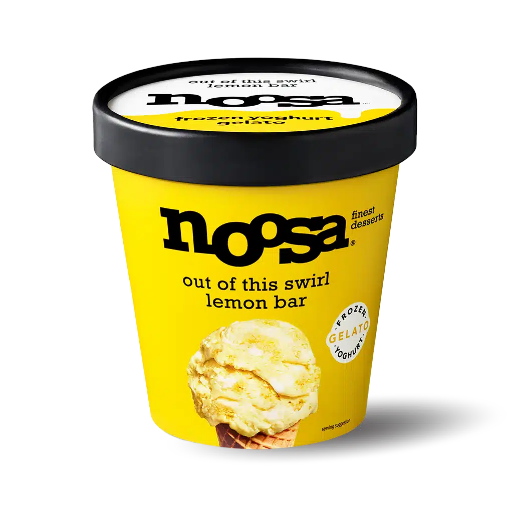 noosa Frozen Yogurt Gelato - Out of this Swirl Lemon Bar (Pint