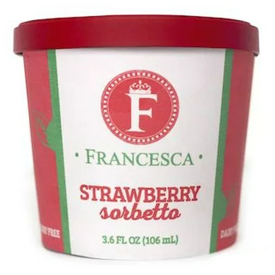 G.S Gelato, Francesca Strawberry Sorbetto Mini Cups, 3.6oz (48 Count)