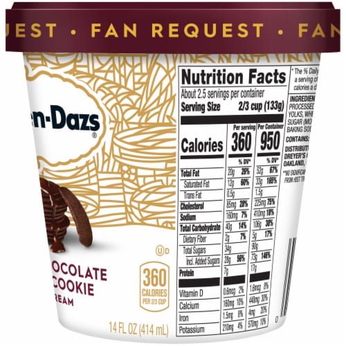 Haagen-Dazs Triple Chocolate Fudge Cookie (Pint) nutrition panel