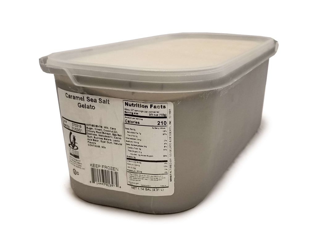 G.S Gelato, Caramel Sea Salt Gelato, 5 L. (1 Count) tub