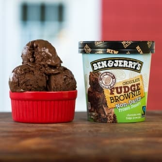 Ben & Jerry's Non-Dairy Chocolate Fudge Brownie (Pint) scoops