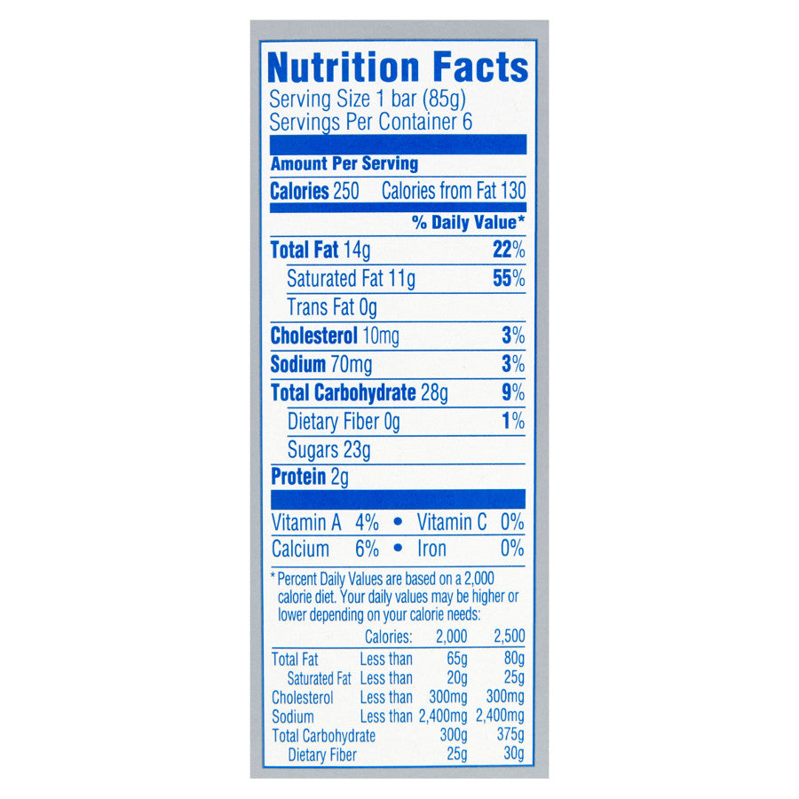 Klondike Original - Vanilla (Case of 24) nutrition panel