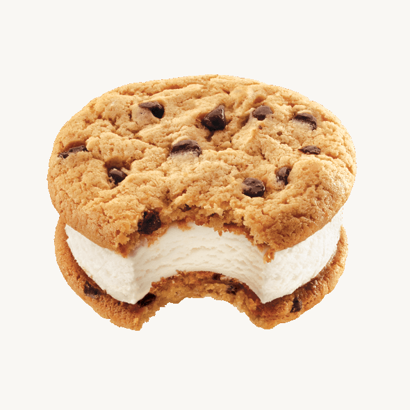 Mrs Fields Ice Cream Cookie Sandwich (Case of 12) open cookie