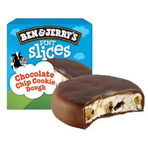 Ben & Jerry's Pint SLICES - Chocolate Chip Cookie Dough - Box of 3
