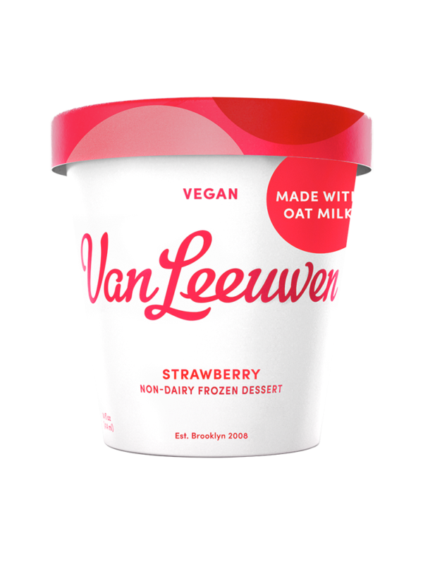 Van Leeuwen, Strawberry Vegan Oat Milk Ice Cream (Pint) icecreamsource