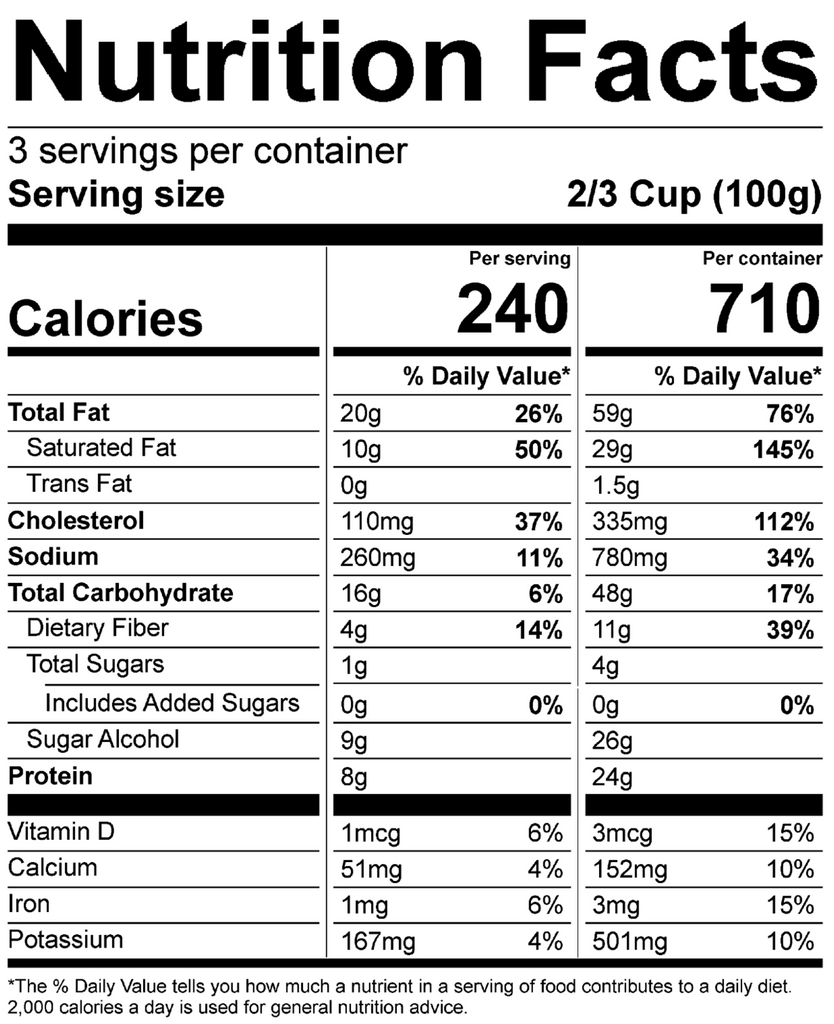 Keto Pint - Peanut Butter Cup (Pint) nutrition