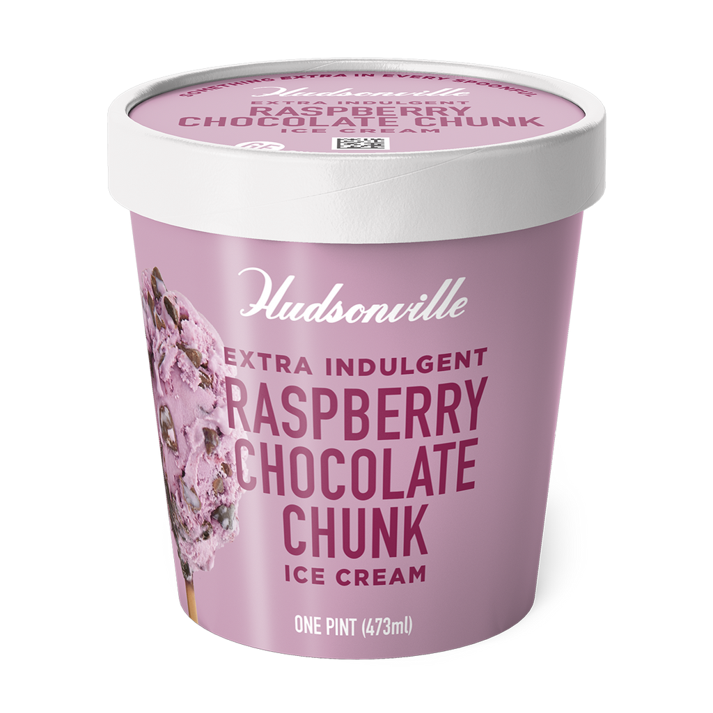 Husdonville Ice Cream, Raspberry Chocolate Chunk (Pint)