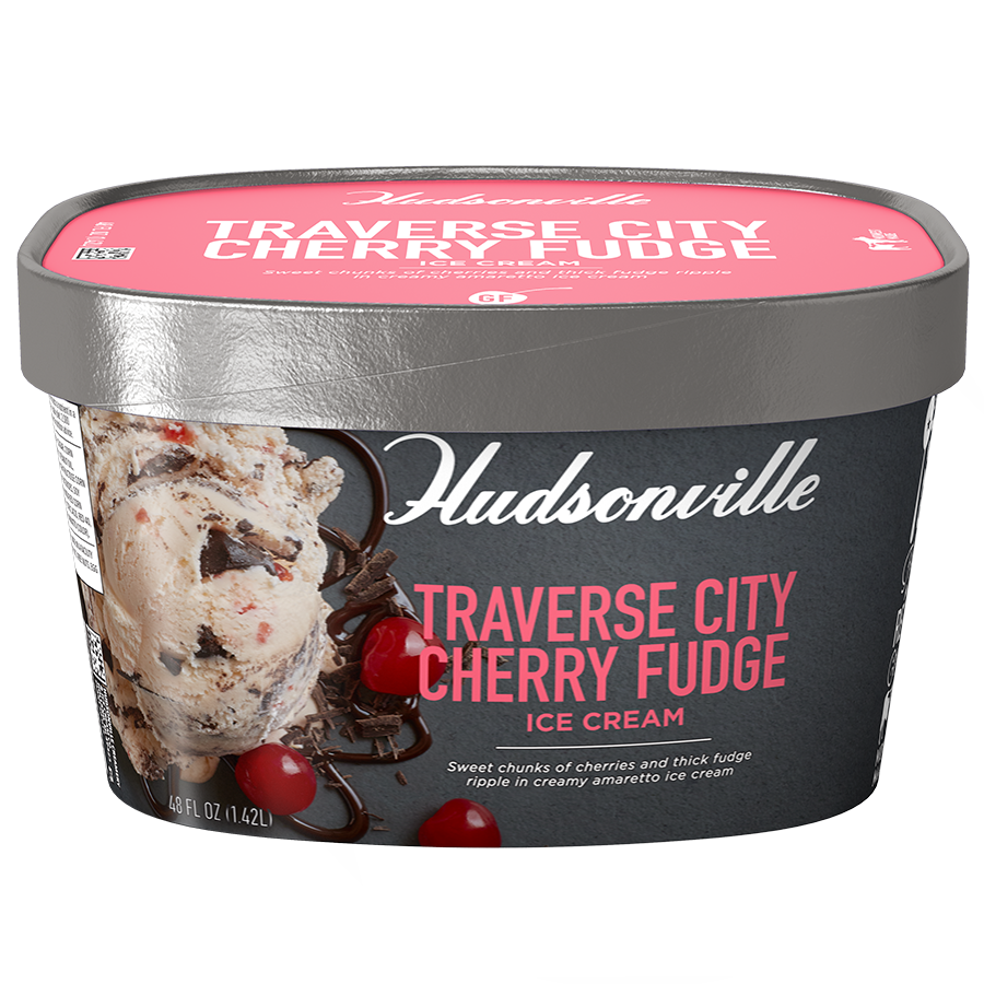 Husdonville Ice Cream, Traverse City Cherry Fudge (48oz Carton)