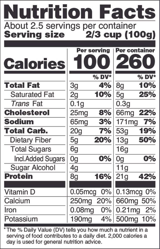 Buon! Per Te, Vanilla nutrition