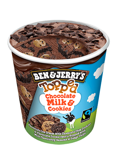 Ben & Jerry's Chocolate Milk & Cookies Topp'd Ice Cream (Pint) open