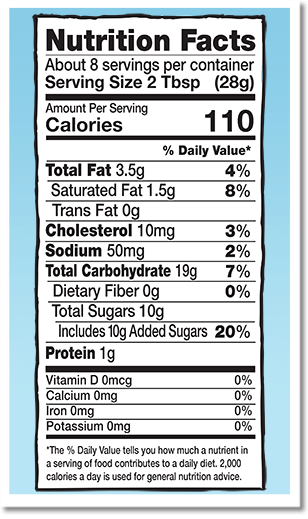 Ben & Jerry's, Sugar Cookie Cookie Dough Chunks, 8 oz. (1 count) nutrition panel